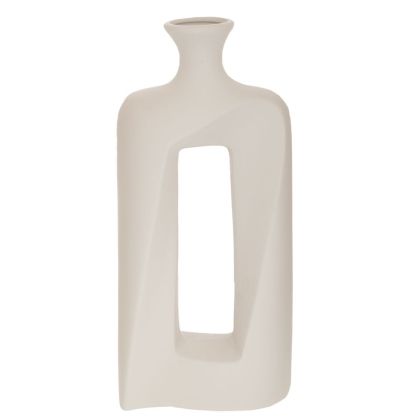 БЯЛА КЕРАМИЧНА ВАЗА D15X7X31 СМ