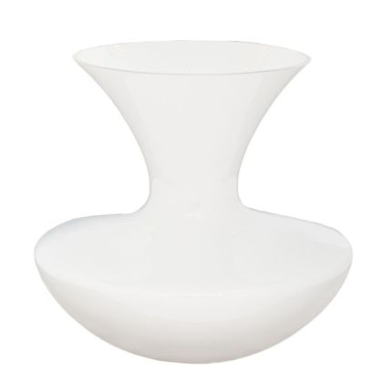 БЯЛА СТЪКЛЕНА ВАЗА D22X20 СМ