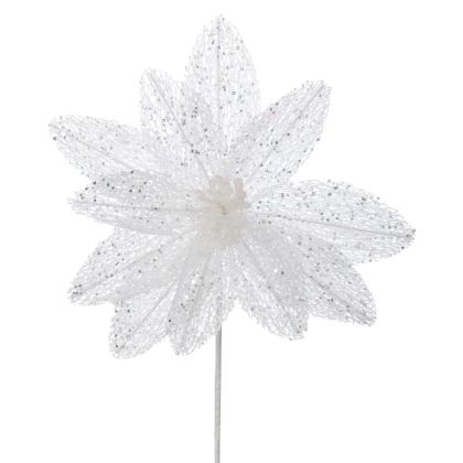 БЯЛО БЛЕСТЯЩО СТЪБЛО НА КОЛЕДНАТА ЗВЕЗДА 60 СМ