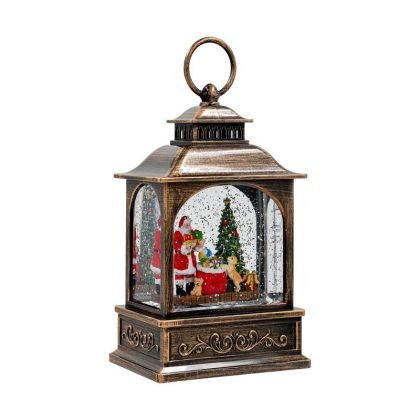 ДЕКОРАТИВЕН КОЛЕДЕН ФЕНЕР FL24077 С МУЗИКА И USB ЗЛАТИСТ 14X14X22СМ