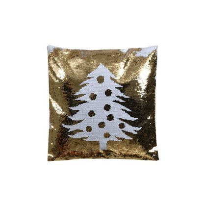 ДЕКОРАТИВНА КОЛЕДНА ВЪЗГЛАВНИЦА FL6220 ЗЛАТИСТ ЦВЯТ 40X40X10СМ