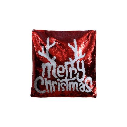 ДЕКОРАТИВНА КОЛЕДНА ВЪЗГЛАВНИЦА FL6220 ЗЛАТИСТО-ЧЕРВЕН ЦВЯТ 40X40X5СМ