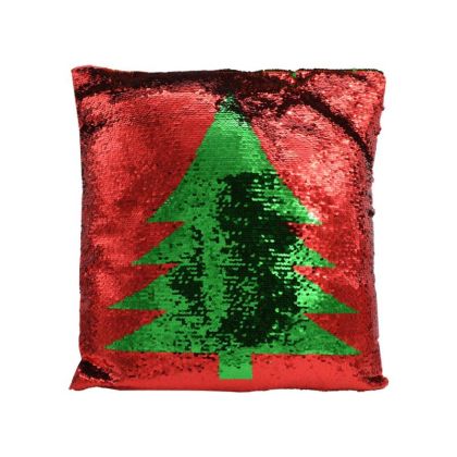 ДЕКОРАТИВНА КОЛЕДНА ВЪЗГЛАВНИЦА FL6220 ЧЕРВЕН ЦВЯТ С ДЪЛХА 40X40X10СМ
