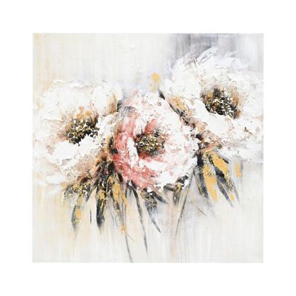 КАРТИНА ВЪРХУ ПЛАТНО FL25097 БЕЖОВО-БЯЛО-ЗЛАТИСТО 80X3X80СМ