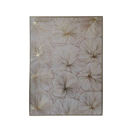 КАРТИНА ВЪРХУ ПЛАТНО С ПЛАСТМАСОВА РАМКА FL252456 ЗЛАТИСТО-БЯЛО-БЕЖОВО 50X3X70СМ