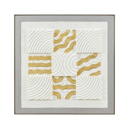 КАРТИНА НА ПЛАТНО С РАМКА FL25169 СИВО-БЯЛО-ЗЛАТИСТО 102X7X102СМ