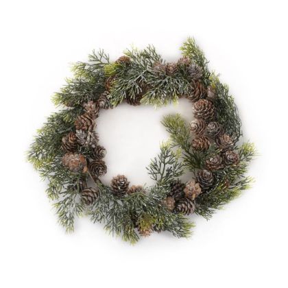 КОЛЕДЕН ВЕНЕЦ ЗЕЛЕНО-КАФЯВ 18СМ