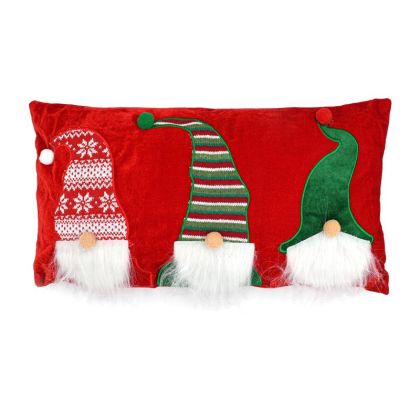 КОЛЕДНА ДЕКОРАТИВНА ВЪЗГЛАВНИЦА ДЯДО КОЛЕДА FL012 ЧЕРВЕНО-ЗЕЛЕНО-БЯЛО 30X60X5СМ