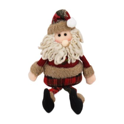 КОЛЕДНА ДЕКОРАТИВНА ФИГУРА ДЯДО КОЛЕДА+СНЕЖЕН ЧОВЕК 1/2 ЧЕРВЕНО-ЗЕЛЕНА 15X8X50СМ