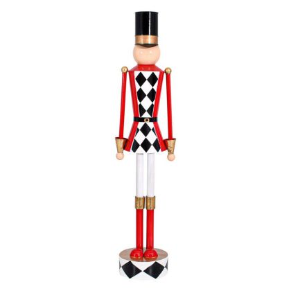 КОЛЕДНА ДЕКОРАЦИЯ МЕТАЛЕН ОЛОВЕН ВОЙНИК FL031 БЯЛО-ЧЕРНО-ЧЕРВЕНО 26X20X110СМ