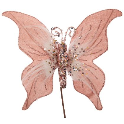 КОЛЕДНА ПЕПЕРУДА С РОЗОВО ПЕРО 30X22 СМ