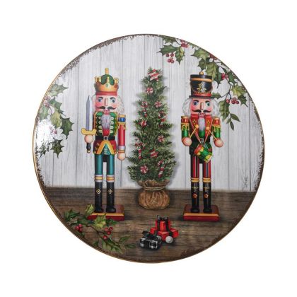 КОЛЕДНА ПЛАСТМАСОВА ФОРМА ЗА ТОРТА FL13082 ЧЕРВЕНО-БЯЛО-КАФЯВО 33X14СМ