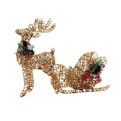 КОЛЕДНА СВЕТЕЛНА ДЕКОРАЦИЯ ЕЛЕН С ШЕЙНА FL220303 БРОНЗОВ ЦВЯТ 50СМ