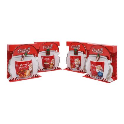 КОЛЕДНА ЧАША ДЯДО КОЛЕДА - ВЕСЕЛА КОЛЕДА 1/3 ЧЕРВЕН ЦВЯТ