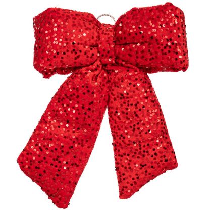 КОЛЕДНА ЧЕРВЕНА ПАНДЕЛКА С БЛЯСЪК 30X40 СМ