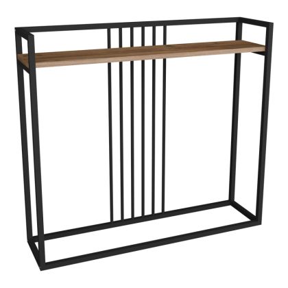 КОНЗОЛНА МАСА CONVIDA, ДЪБ, С ЧЕРНА МЕТАЛНА РАМКА, 100X25X90 СМ