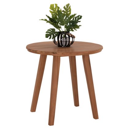 КРЪГЛА ТРАПЕЗАРНА МАСА DANTE HM6379 ТИКОВО ДЪРВО Φ80X75HCM.