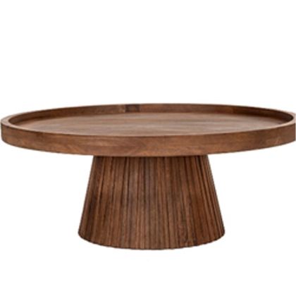 КРЪГЛА ТРАПЕЗАРНА МАСА МАСИВНО МАНГОВО ДЪРВО В КАФЯВ ЦВЯТ, 120X77 СМ