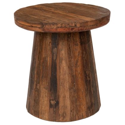 КРЪГЛА ХОЛНА МАСА, ИЗРАБОТЕНА ОТ ДЪРВО В КАФЯВ ЦВЯТ 46Х46Х49СМ