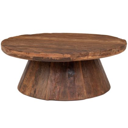 КРЪГЛА ХОЛНА МАСА, ИЗРАБОТЕНА ОТ ДЪРВО В КАФЯВ ЦВЯТ 80X80X32СМ