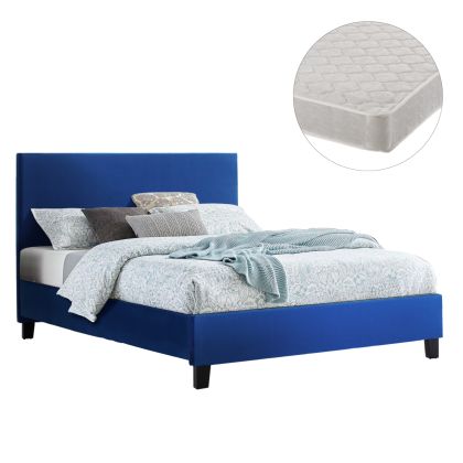 ЛЕГЛО С МАТРАК BECCA HM21283.07 СИНЬО КАДИФЕ - МАТРАК 150X200СМ