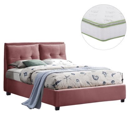 ЛЕГЛО С МАТРАК BILLIE HM21284.05 ПЕПЕЛ ОТ РОЗИ КАДИФЕ - МАТРАК 160X200СМ