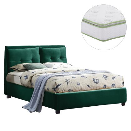 ЛЕГЛО С МАТРАК BILLIE HM21284.06 СИВО-ЗЕЛЕНО КАДИФЕ-МАТРАК 160X200СМ