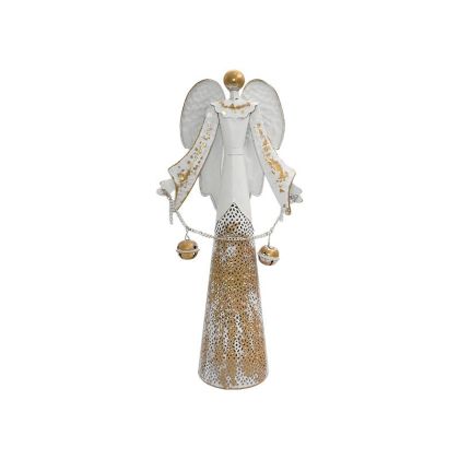 МЕТАЛНА КОЛЕДНА ДЕКОРАЦИЯ FL237 АНГЕЛ БЯЛО-БЕЖОВ ЦВЯТ 20X16X59СМ