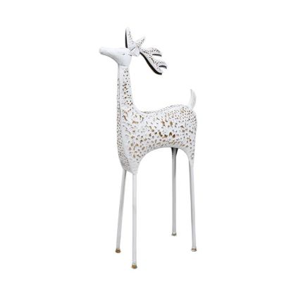 МЕТАЛНА КОЛЕДНА ДЕКОРАЦИЯ FL258 ЕЛЕНИ БЯЛО-БЕЖОВ ЦВЯТ 60X20X120СМ