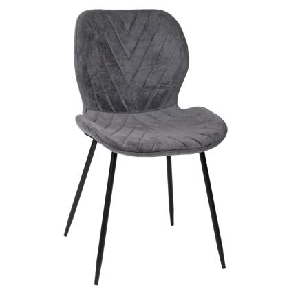 СТОЛ ELM ENCLAVE СЪС СИВ РЕЛЕФЕН ПЛАТ И ЧЕРНИ МЕТАЛНИ КРАКА 46X52X84 СМ