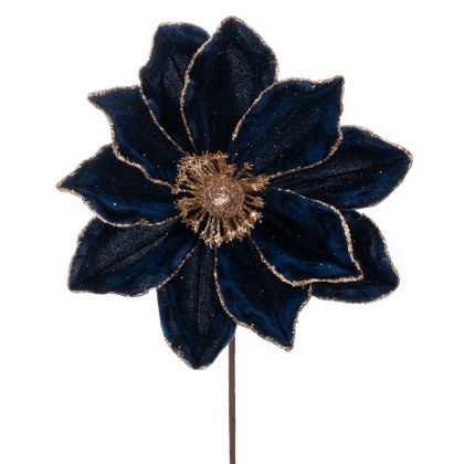 СТЪБЛО НА МАГНОЛИЯ В СИНЬО КАДИФЕ, 60 СМ