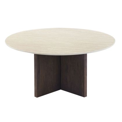 ХОЛНА МАСА SKY HM18329 КЕРАМИЧЕН ПЛОТ С ВИД НА ТРАВЕРТИН - МДФ ОСНОВА Φ80X40H