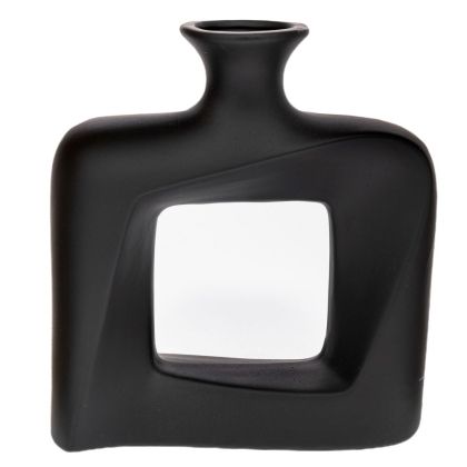 ЧЕРНА КЕРАМИЧНА ВАЗА 21X7X31 СМ