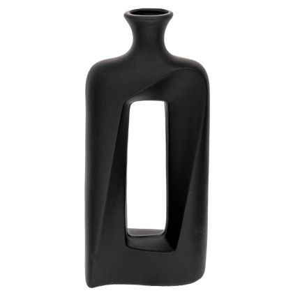 ЧЕРНА КЕРАМИЧНА ВАЗА D15X7X31 СМ