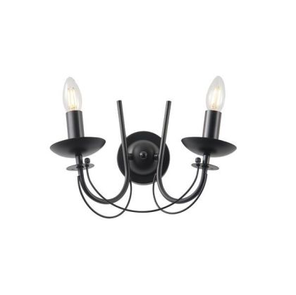 АПЛИК МЕТАЛ ПРОЗРАЧНО СТЪКЛО 2XE27 MAX15W 320X300MM ЧЕРНИ ARTE ILLUMINA VAULT