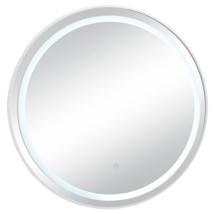 БЯЛО КРЪГЛО ОГЛЕДАЛО LED ОСВЕТЛЕНИЕ D70CM