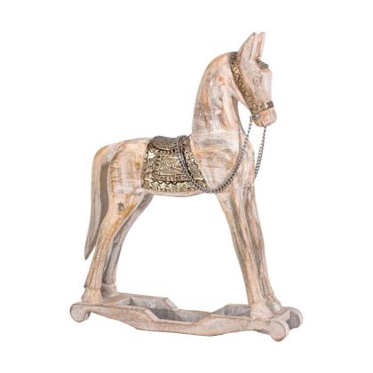 ДЕКОРАТИВЕН КОН ВЪВ ВИНТИДЖ СТИЛ FL6561 БЯЛ АНТИЧЕН ЦВЯТ 38x9x46см
