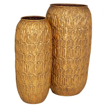 ЗЛАТНA МЕТАЛНA ВАЗA- КАШПA ГОЛЯМА D48X90