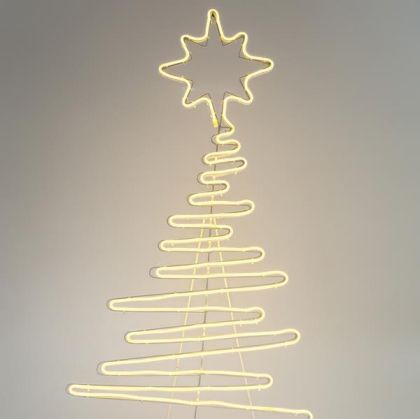 ГОЛЯМА СВЕТЕЩА ВЪНШНА ДЕКОРАЦИЯ, TREE, 7m NEON LED ROPE LIGHT, 2-WAY, WARM WHITE, 108x52cm, IP44