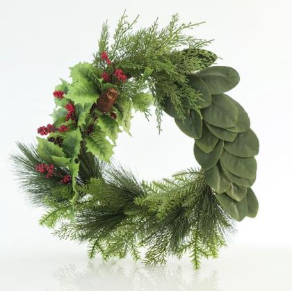 ВЕНЕЦ С БОРОВИ ИГЛИЧКИ И ИМЕЛ, 64 СМ