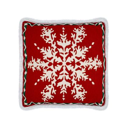 ДЕКОРАТИВНА КОЛЕДНА ВЪЗГЛАВНИЦА ЧЕРВЕНО-БЯЛО-ЗЕЛЕНА 44x44см