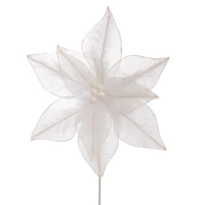 ДЕКОРАТИВНО КЛОНЧЕ ОТ БЯЛА КОЛЕДНА ЗВЕЗДА, 28X40 СМ