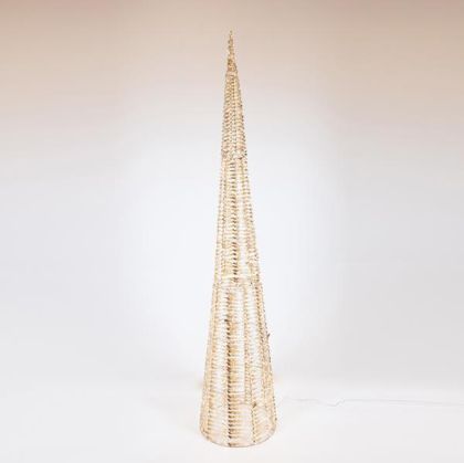 ЗЛАТИСТ СВЕТЕЩ КОНУС 210 СМ, 2400 LED, 31V АДАПТЕР, ТАЙМЕР, СРЕБЪРНА МЕДНА ЖИЦА, ТОПЛО БЯЛА LED СВЕТЛИНА, ЖИЦА 5 М, IP44