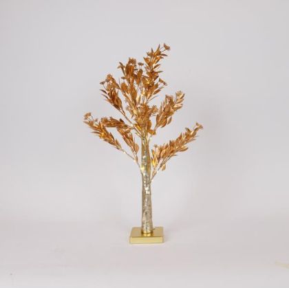 ЗЛАТНО ДЪРВО С ПЪПКИ 60СМ, КУТИЯ ЗА БАТЕРИИ 3XAA, ТАЙМЕР, 40 МИНИ LED, ТОПЛО БЯЛО, IP20