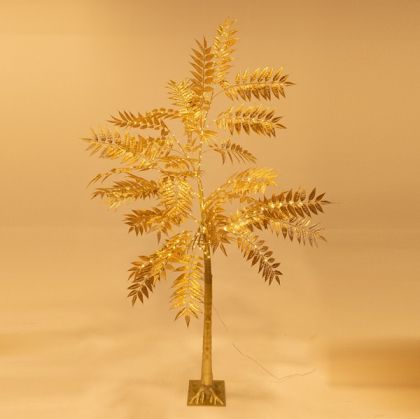 ЗЛАТНО ДЪРВО С ШИРОКИ ЛИСТА 2,1 М, 4,5 V АДАПТЕР, 180 В ТОПЛО БЯЛ МИНИ LED, КАБЕЛ 3 М, IP44