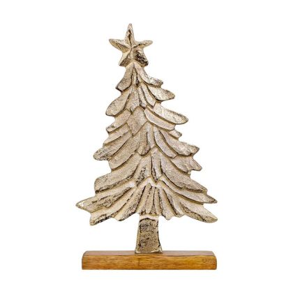 КОЛЕДНА ДЕКОРАТИВНА АЛУМИНИЕВА ЕЛХА FL0644 ЗЛАТИСТ ЦВЯТ 24x6x41см