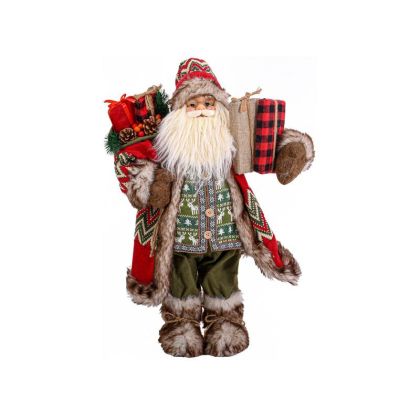 КОЛЕДНА ФИГУРКА ДЯДО КОЛЕДА FL18046 ЧЕРВЕН ЦВЯТ 45см