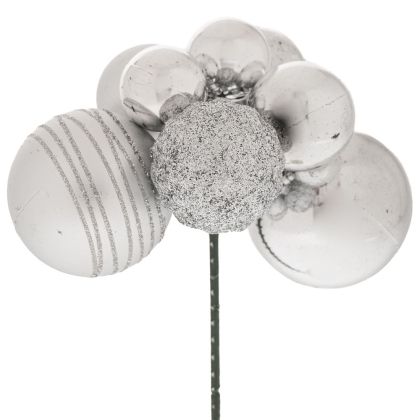 КОЛЕДНИ СРЕБЪРНИ ТОПКИ, ЩИПКИ X8 15 СМ