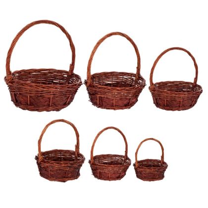 КОМПЛЕКТ 6 РАТАНОВИ КОШНИЦИ С ДРЪЖКИ РАЗЛИЧНИ РАЗМЕРИ 57Χ48Χ50 CM