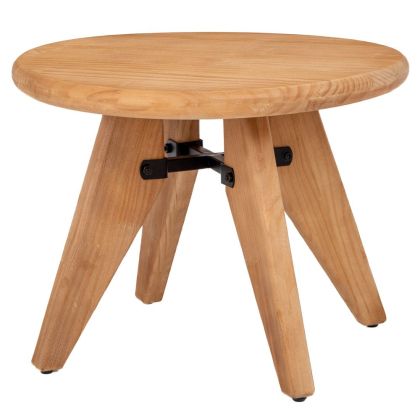 КРЪГЛА ПОМОЩНА МАСА В ЕСТЕСТВЕН ЦВЯТ, ИЗРАБОТЕНА ОТ БОРОВА ДЪРВЕСИНА, 60X60X47 СМ, KD